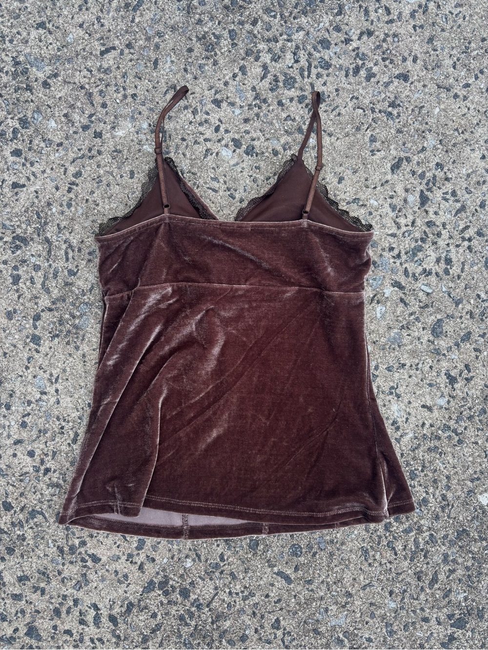 Women’s Y2K Velvet Cami Top - Brown - Picture 2 of 3
